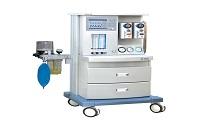 普澳金陵830型麻醉机8.4英寸彩色液晶显示屏，集成化标准呼吸回路，易于清洗消毒，上升式风箱，便于观察回路漏气情况。